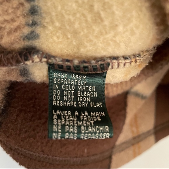 Lauren Ralph Lauren brown plaid 3/4 zip warm  oversized pullover sweater, unisex - Picture 7 of 15